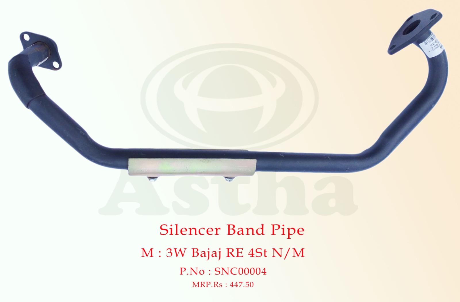 Silencer Band Pipe 3W Bajaj RE 175 & 205cc 4St N/M